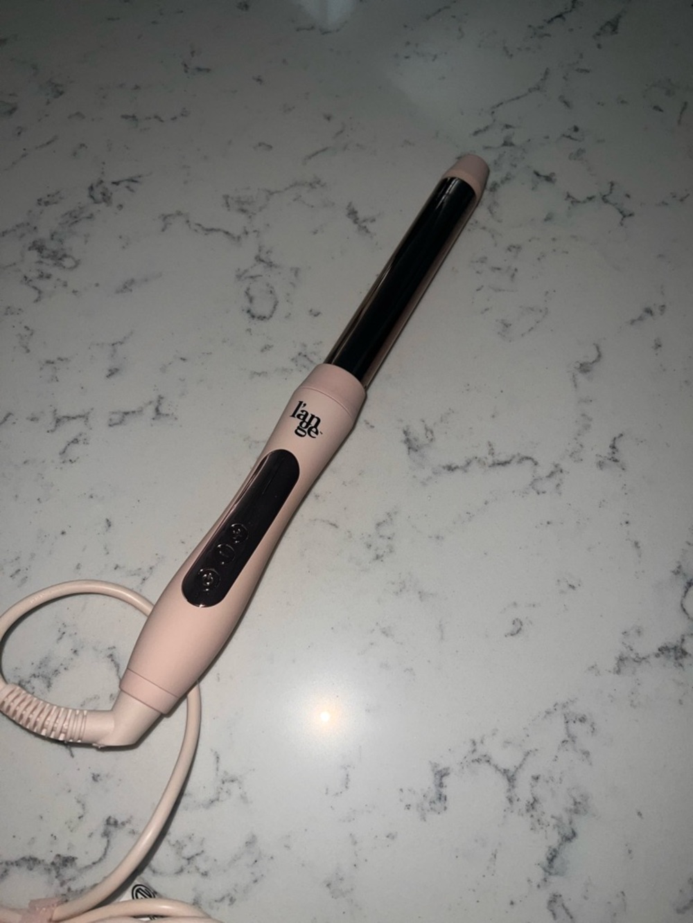 Lange Pink and Silver Ceramic Curling Iron